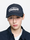 MLB Vintage Denim Curve Logo Unstructured Ballcap