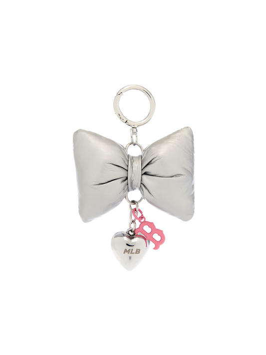 MLB Ribbon Fabric Heart Charm Keyring