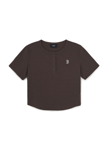 MLB Women's Vintage Slim Henley Neck T-shirt