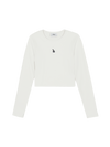 MLB Women's Basic Slim Ribbed Crop Long Sleeve T-Shirts