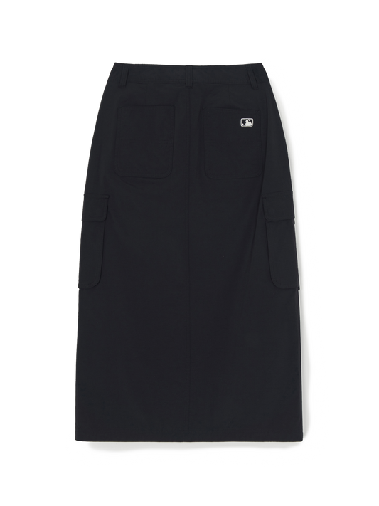 MLB Women's Vintage Washing Cotton Strap Cargo Long Skirt