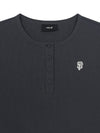 MLB Women's Vintage Slim Henley Neck T-shirt