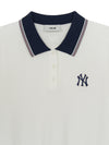 MLB Women's Varsity Color Block Polo Short Sleeve Knit Pullover