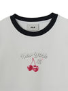 MLB Women's Summer Fruits Lifestyle Slim Semi Crop Ringer T-shirts