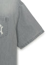 MLB Basic Small Logo Summer Tencel Short Sleeve Denim Shirt