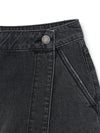 MLB Women's Basic Small Logo Cargo Denim Wrap Skirt
