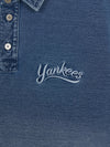 MLB Basic Small Logo Stretched Denim Polo Shirt