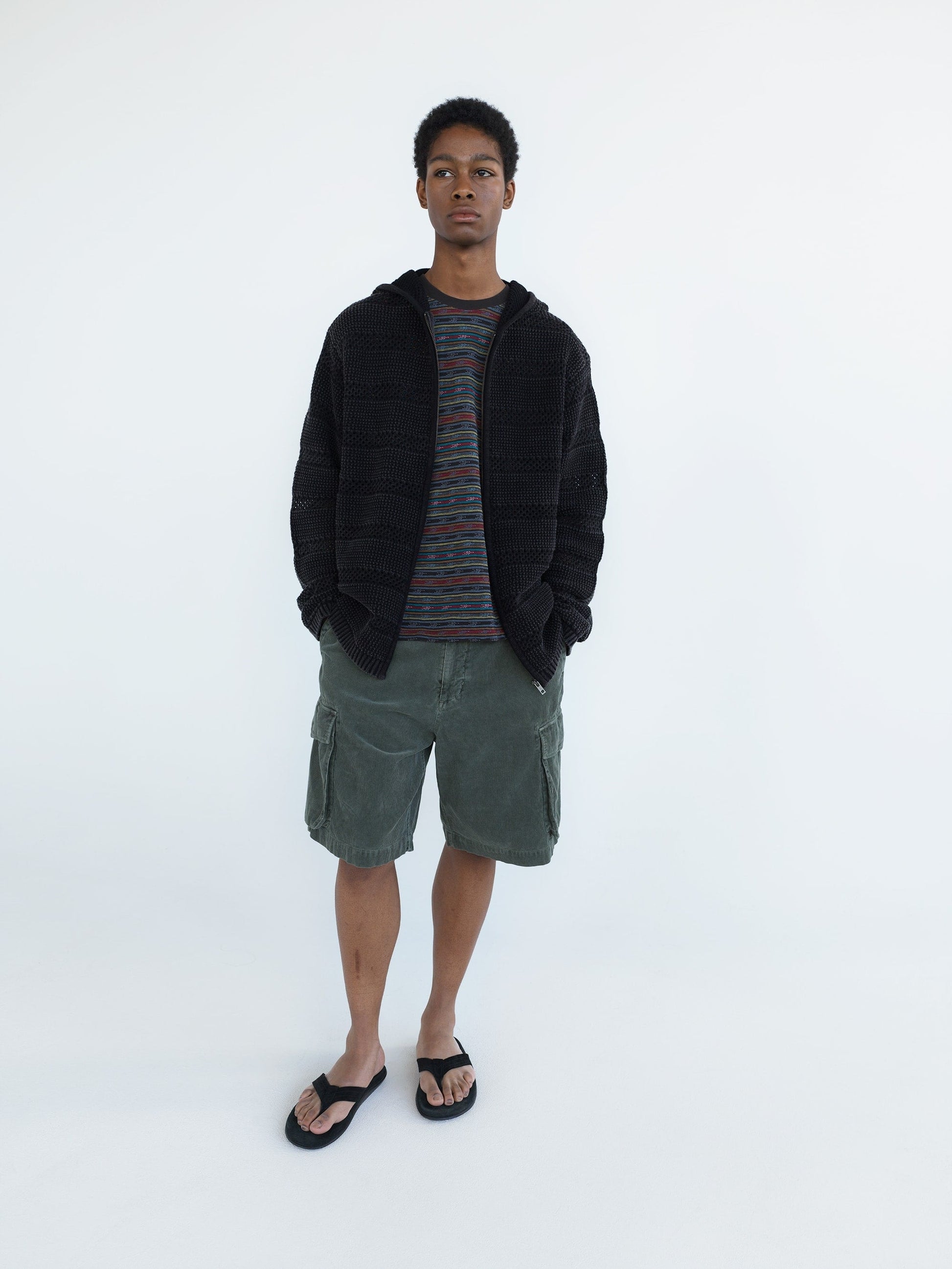 thisisneverthat Crochet Knit Zip Hoodie
