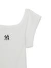 MLB Women's Basic Off Shoulder Shirring Ribbed Dress