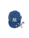 MLB Basic Denim Point Ballcap Pouch Keyring