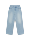 MLB Women's Basic Small Logo Summer Tencel Wide Denim Pants