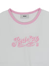 MLB Women's Lettering Slim Semi Crop Linger T-shirts