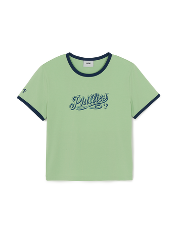 MLB Women's Lettering Slim Semi Crop Linger T-shirts