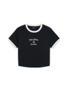 MLB Women's Sportive Cursive Ringer Crop T-shirts