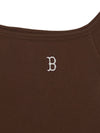 MLB Women's Basic Off Shoulder Shirring Ribbed Dress