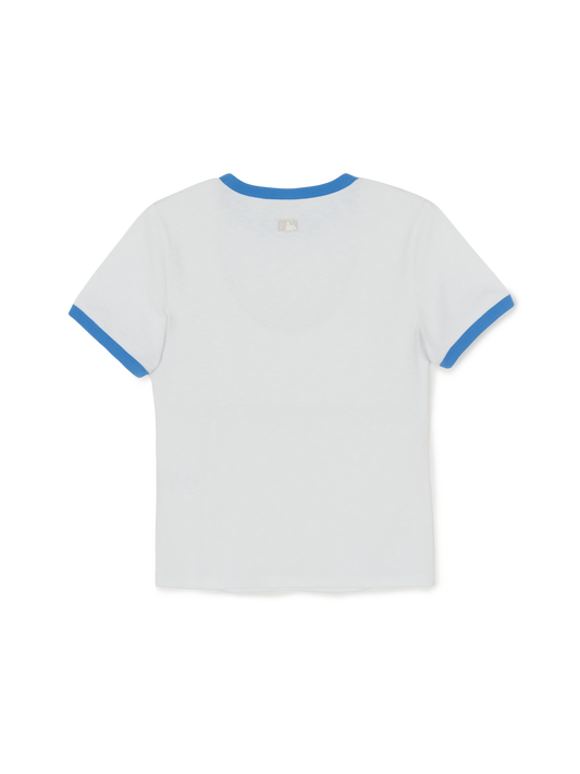 MLB Women's Varsity Lettering Slim Slub Ringer T-shirts