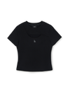 MLB Women's Cut Out Detail Slim Semi Crop T-Shirts