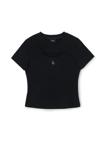 MLB Women's Cut Out Detail Slim Semi Crop T-Shirts