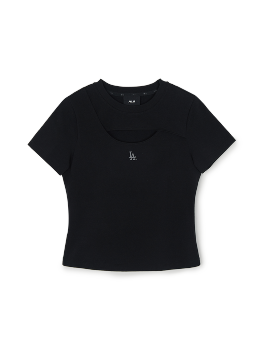 MLB Women's Cut Out Detail Slim Semi Crop T-Shirts