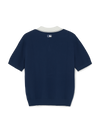 MLB Varsity Tuck Texture Open Collar Short Sleeve Knit Pullover