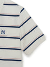MLB Women's Varsity Stripe Crop Polo T-Shirts