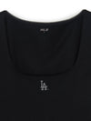 MLB Women's Basic Lace Square Neck Slim Semi Crop T-shirts