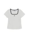 MLB Women's Basic Square Neck Slim Fit T-shirt
