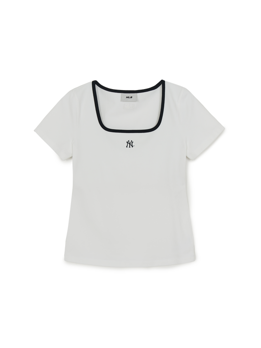 MLB Women's Basic Square Neck Slim Fit T-shirt