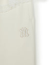 MLB Women's Basic Lace Ruffle Semi Wide Pants