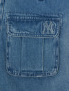 MLB Women's Basic Small Logo Cargo Denim Wrap Skirt