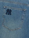 MLB Women's Basic Small Logo Destroyed Denim Bermuda Pants