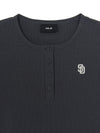 MLB Women's Vintage Slim Henley Neck T-shirt