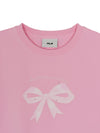MLB Women's Bow Tie Graphic Slim Semi Crop T-Shirts
