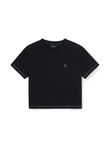 MLB Women's Basic Small Logo Slim Crop Fit T-shirts