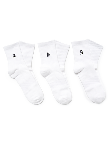 MLB Small Logo Embroidery Socks 3pairs Set