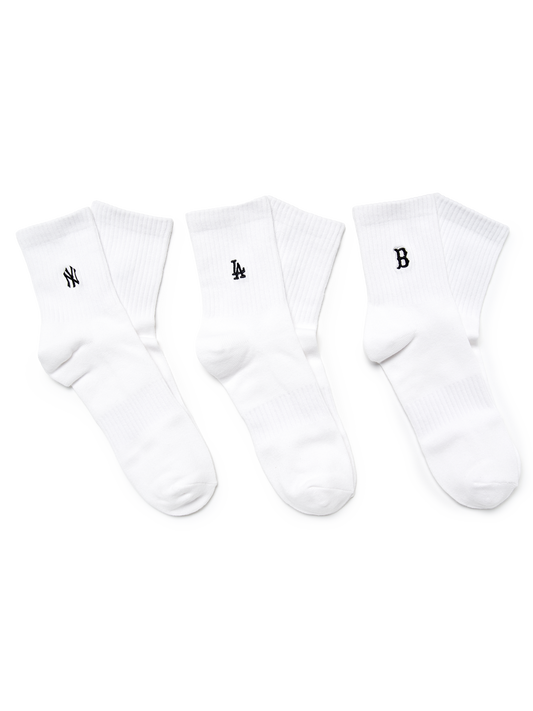 MLB Small Logo Embroidery Socks 3pairs Set