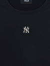 MLB Women's Basic Slim Ribbed Crop Long Sleeve T-Shirts