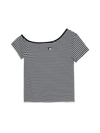 MLB Women's Varsity Stripe Off Shoulder Slim Semi Crop T-Shirts