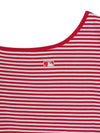 MLB Women's Varsity Stripe Off Shoulder Slim Semi Crop T-Shirts