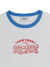 MLB Women's Varsity Lettering Slim Slub Ringer T-shirts