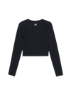 MLB Women's Basic Slim Ribbed Crop Long Sleeve T-Shirts