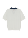 MLB Varsity Tuck Texture Open Collar Short Sleeve Knit Pullover