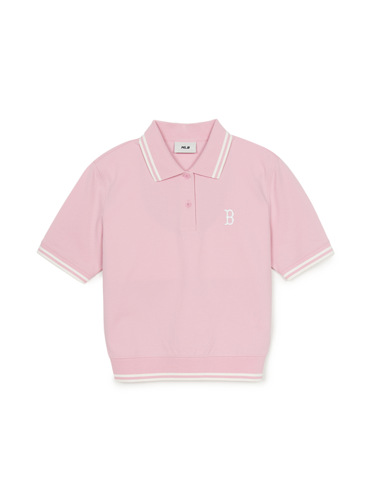 MLB Women's Basic Crop Polo T-shirt