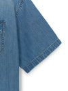 MLB Varsity Vintage Slub Short Sleeve Denim Work Shirt