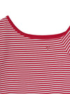 MLB Women's Varsity Stripe Off Shoulder Slim Semi Crop T-Shirts