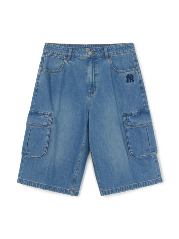 MLB Men's Varsity Vintage Slub Cargo Denim Bermuda Pants