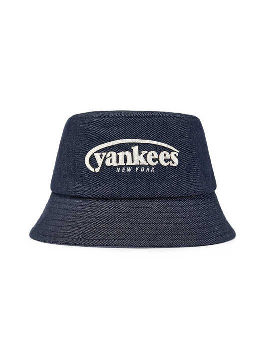 MLB Vintage Denim Curve Logo Bucket Hat