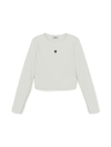 MLB Women's Basic Slim Ribbed Crop Long Sleeve T-Shirts