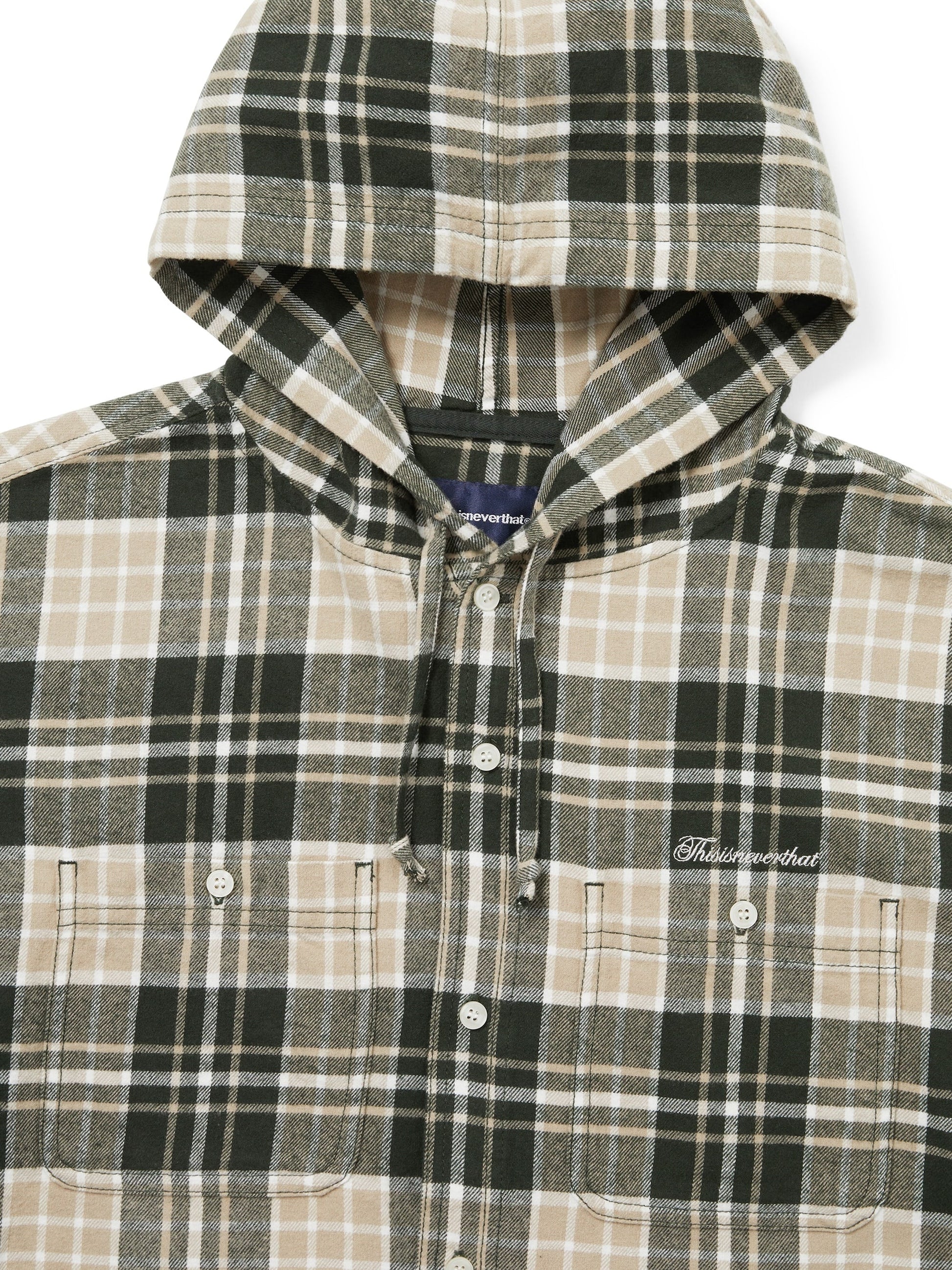 thisisneverthat Flannel Hooded Check Shirt