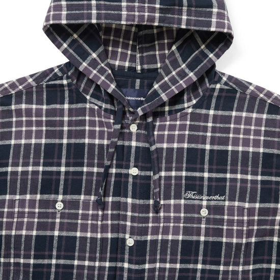 thisisneverthat Flannel Hooded Check Shirt